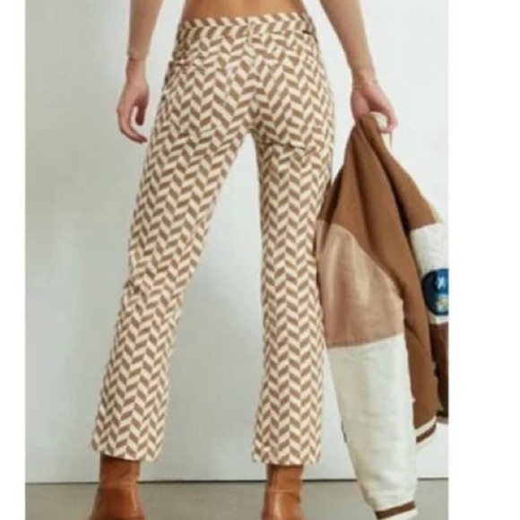 NWT PacSun Brown Chevron Low Rise Straight Leg Jeans size 24 - Picture 2 of 11